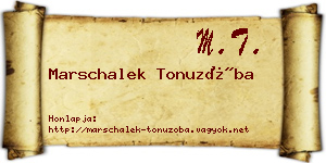 Marschalek Tonuzóba névjegykártya